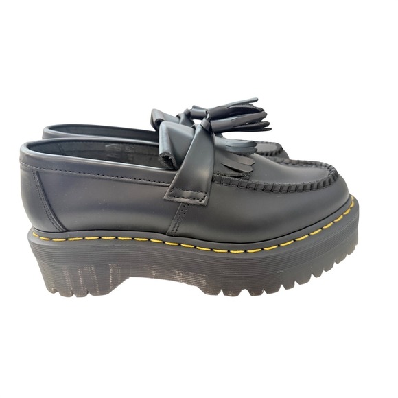 Dr. Martens Shoes - Dr. Martens Adrian Quad Tassel Loafer Black Leather Platform US W8 M7